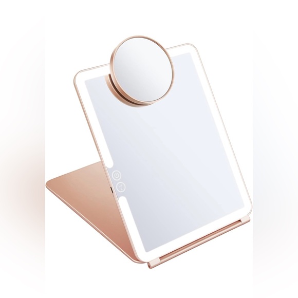 Portable Rose Gold LED Lighted Makeup Mirror - Picture 1 of 8